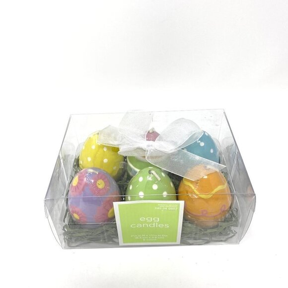 Target 6 Easter Egg Shaped Candles Bed Of Grass Gift Box - Picture 1 of 6